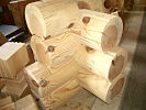 corner with round logs