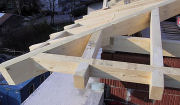 Jack rafter with dovetail mortice and tenon joints