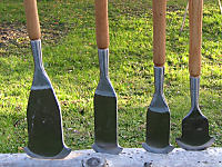 Hand-forged flarens in different sizes