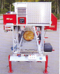 Montana portable sawmill, first cut